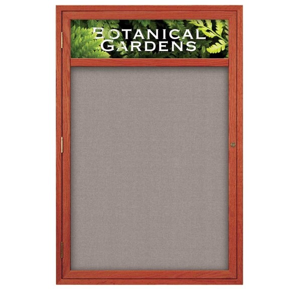 Sliding Glass Door Radius Letterboard, 96"x48", Satin/Blue Vinyl